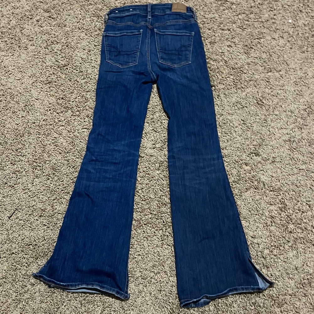 American eagle, dark wash, flare jeans
